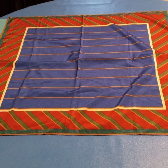 Lots of stripes in Blue Red Green and Gold Scarf Granny chic, Grandma core - Picture 1 of 7